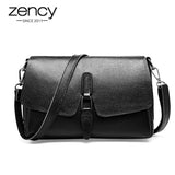 Zency Luxury Women Shoulder Bag Made Of Genuine Leather Daily Casual Crossbody Bags High Quality Small Flap Black Grey Handbag