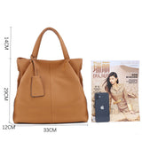 Zency Soft Genuine Leather Handbag Women's Shoulder Bag Winter Fashion Casual Design Shopper Crossbody Large Bucket Tote Bag