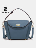 Zency Luxury Genuine Leather Tote Bag For Women Casual Elegant Commuters Bag Fashion Shoulder Crossbody Handbag Top Handle