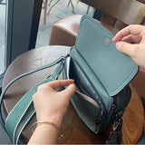 New 2024 Classic Summer Small Flap Shoulder Bag Green First Layer Cow Leather Women Crossbody Bag 2 Straps Multilayered Pouch