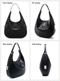 Zency New 2024 Simple Underarm Bag For Women Soft Two Layer Cow Leather Hobo Shoulder Bag Gift Handbag For Wife Lover Girlfriend