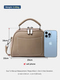 Zency Genuine Leather Vintage Handbag Women Shoulder Bag Satchel Classic Boston Bag Purse Black White Khaki Crossbody Office Bag