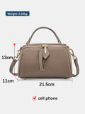 Zency Women's Genuine Leather Boston Bag Brand Designer Retro Shoulder Bag Large Capacity 2024 New Trendy Cross body Handbag