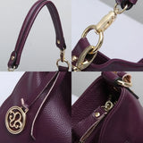 Zency Fashion Purple Women Shoulder Bag 100% Genuine Leather Elegant Tassel Tote Handbag Crossbody For Shopper